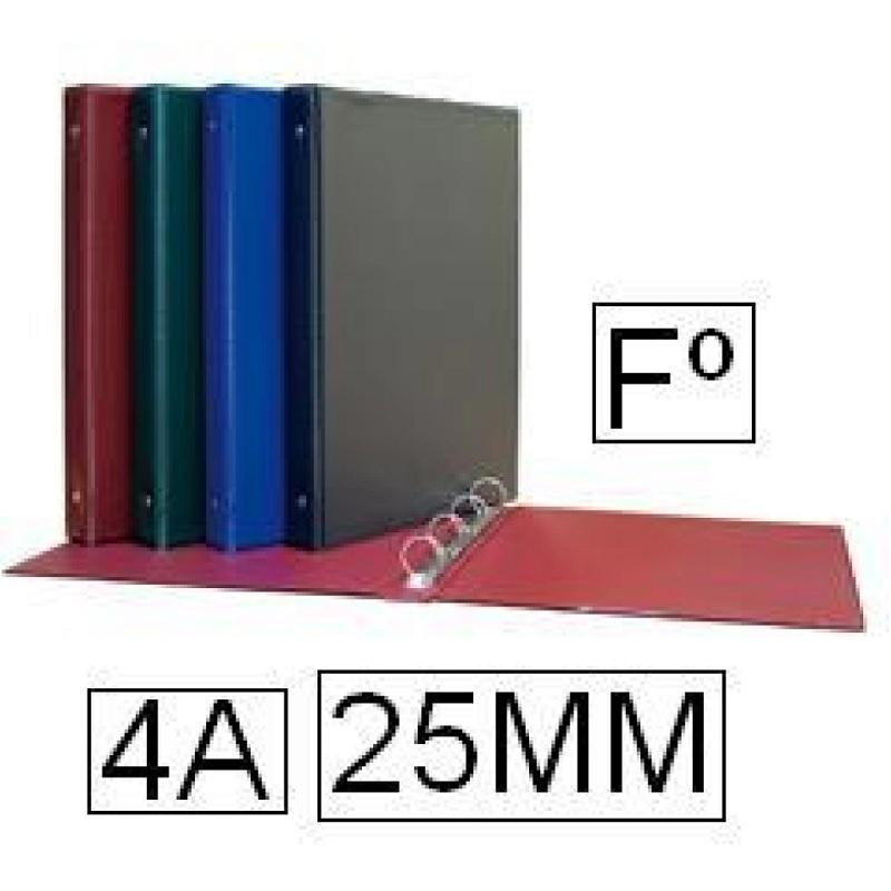 CARPETA 4 ANILLAS PVC FOLIO 25MM NEGRO ESCOLAR PVC GRAFOPLAS