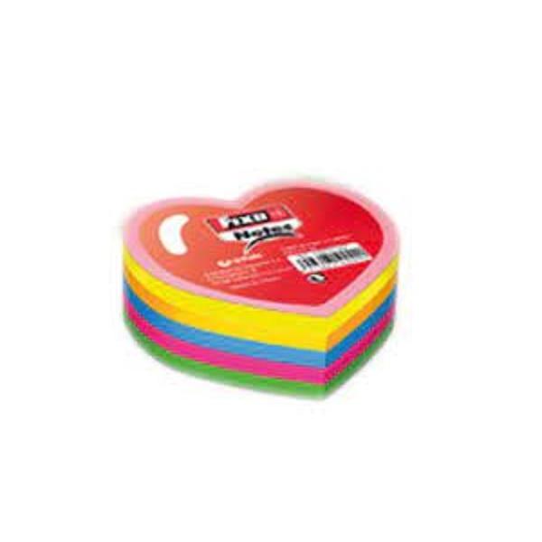 NOTAS ADHESIVAS FIXO CORAZON 5 COLORES 50UDS NEON