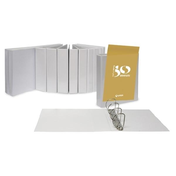 CARPETA CANGURO 2 ANILLAS 65MM DINA4 BLANCA GRAFOPLAS