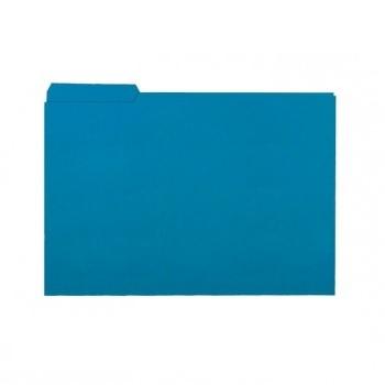 SUBCARPETA CON PESTAÑA LATERAL FOLIO AZUL TURQUESA 240GR
