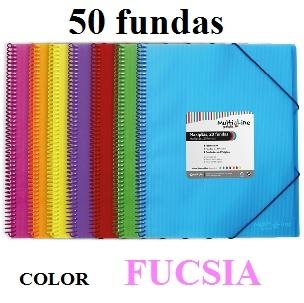 CARPETA DE 50 FUNDAS DINA4 ESPIRAL MAXIPLAS GRAFOPLAS FUCSIA