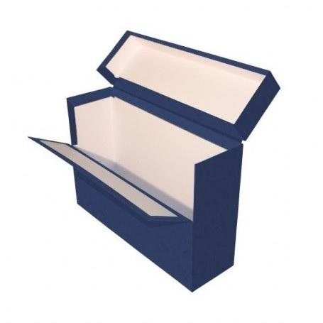 CAJAS TRANSFERENCIAS CARTON FORRADO TELA AZUL
