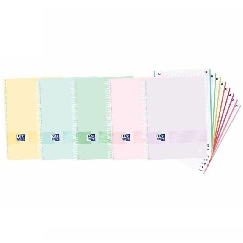CUADERNO ESP 8 BANDAS LIVE&GO DINA4+ 160H LINEAS COLORES PASTEL