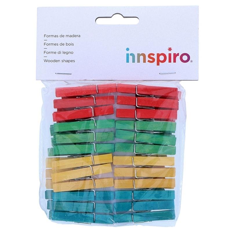 PINZAS MADERA PEQUEÑA MIX COLORES 48X7MM 48 UNIDADES