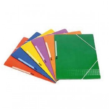 CARPETA DE GOMAS FOLIO CARTON PLASTIFICADO SOLAPA COLOR AZUL