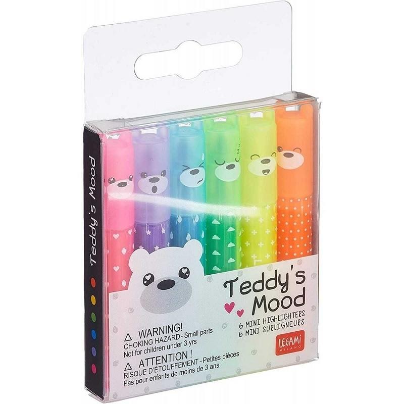 MARCADORES FLUORESCENTES MINI 6 SUBRAYADOR LEGAMY TEDDY (12)