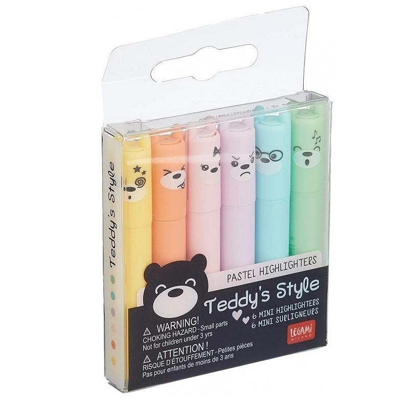 MARCADORES FLUORESCENTES MINI 6 SUBRAYADOR LEGAMY TEDDY (12)