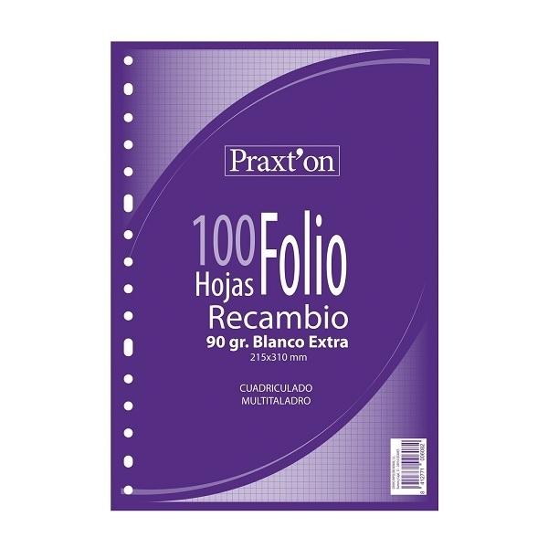 RECAMBIO FOLIO 4X4 100H 90GR 16TALADROS PRAXTON