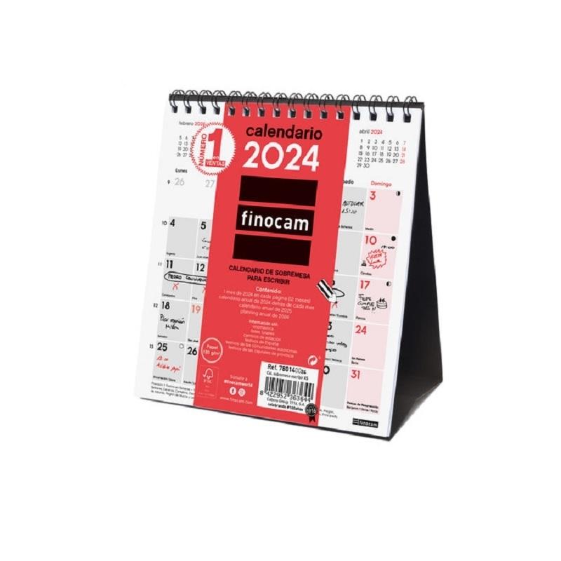 CALENDARIO ANUAL SOBREMESA ESCRIBIR XS 2024+