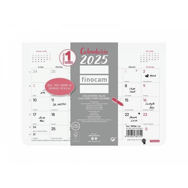 CALENDARIO BLOC IMAN CHIC ESC S2025BLANCO