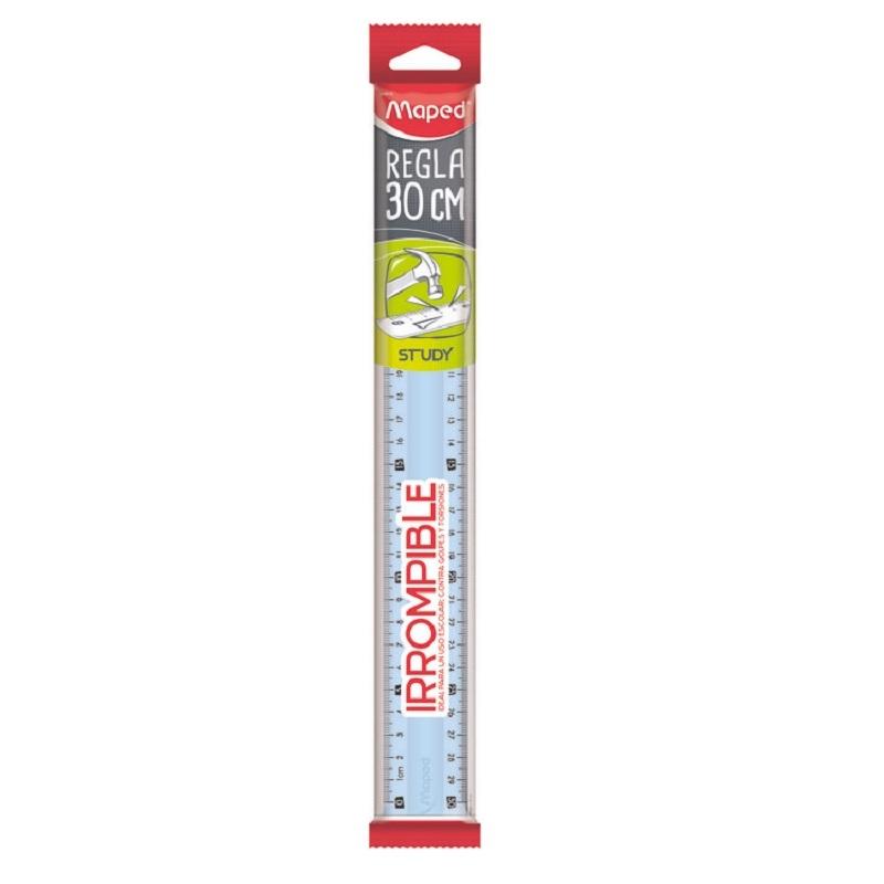 REGLA FLEXIBLE 30CM MAPED IRROMPIBLE PLANA STUDY