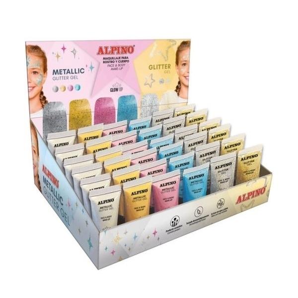 MAQUILLAJE GLITTTER GEL METALICO + 12 GLITTER GEL ( 24 )