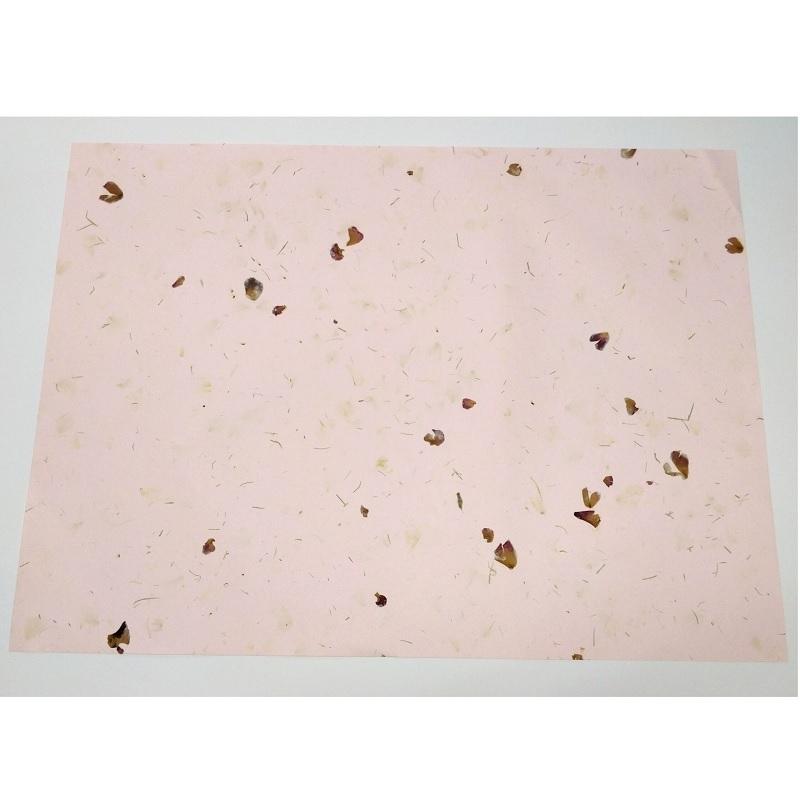 PAPEL HECHO A MANO DINA4 100GR 10H ROSA PETALOS 631229 (10)