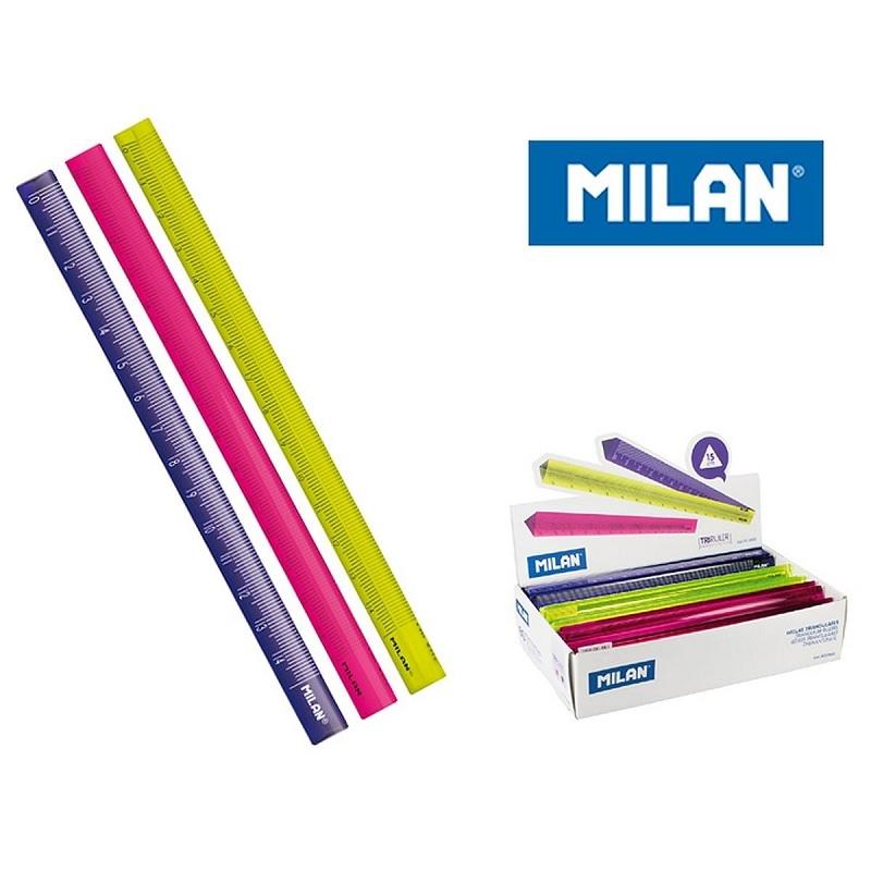REGLA 15CM TRIANGULAR MILAN COLORES ( 60 )