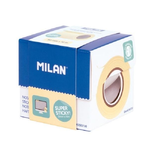 NOTAS ADHESIVAS EN ROLLO STICKY 50X10 AMARILLO MILAN ( 18 )