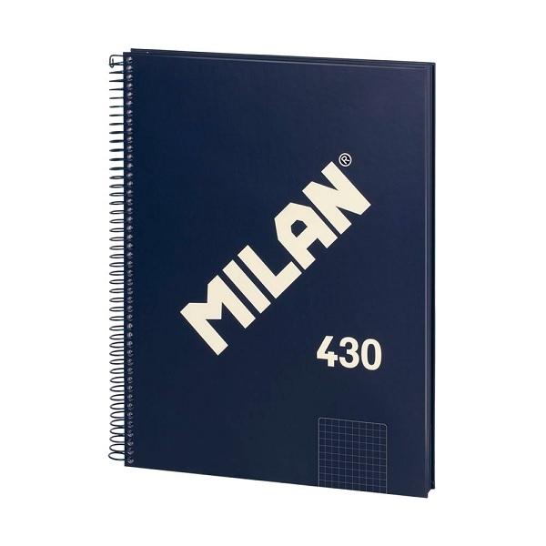 CUADERNO ESP MILAN CUADROS DINA4 AZUL 80H