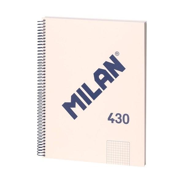 CUADERNO ESP MILAN CUADROS DINA4 BEIGE 80H