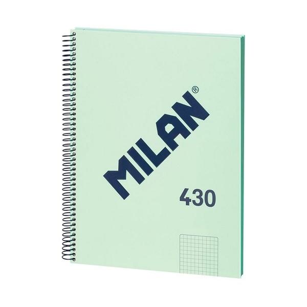 CUADERNO ESP MILAN CUADROS DINA4 VERDE 80H