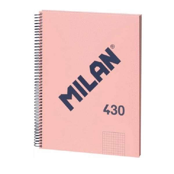 CUADERNO ESP MILAN CUADROS DINA4 ROSA 80H