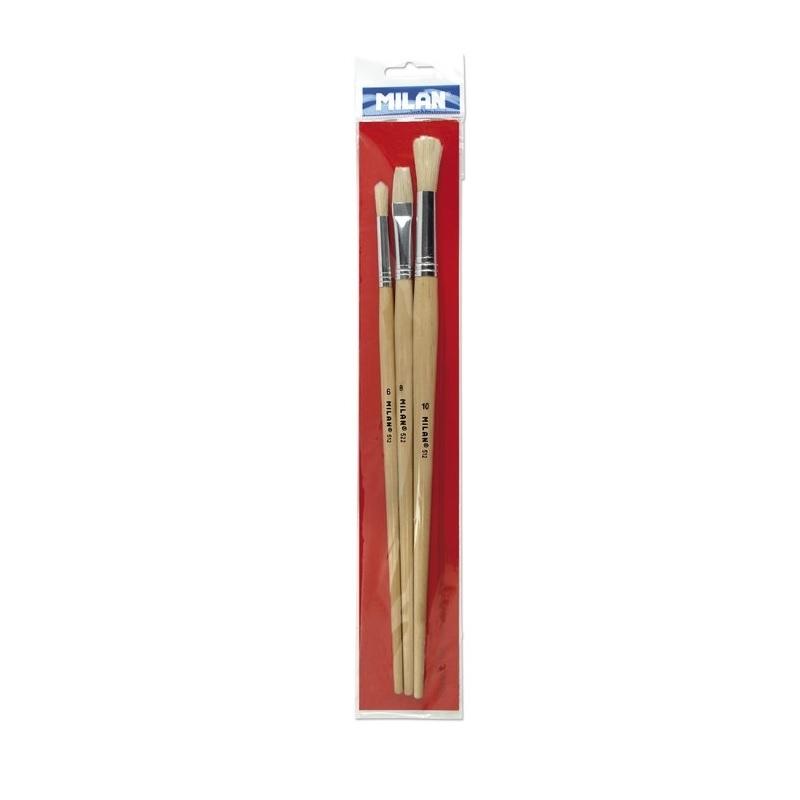 PINCELES BLISTER 3 PINCELES PARA OLEO SERIE 512 (Nº 6 Y 10) Y 522 (Nº8)
