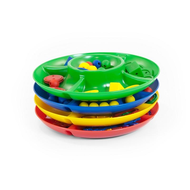 BANDEJAS CLASIFICACION INFANTIL 4 UD 26 CM  COLORES SURTIDOS 5 COMPARTIMENTOS 27375