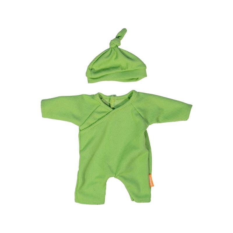 PIJAMA VERDE CON GORRO PARA MUÑECO DE 32 CM MINILAND