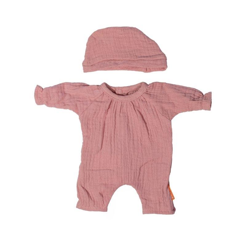 PIJAMA ROSA CON GORRO PARA MUÑECO DE 32 CM MINILAND