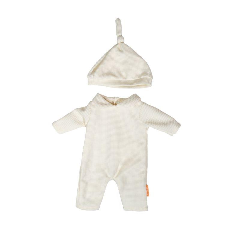 PIJAMA BEIGE CON GORRO PARA MUÑECO DE 38 CM MINILAND