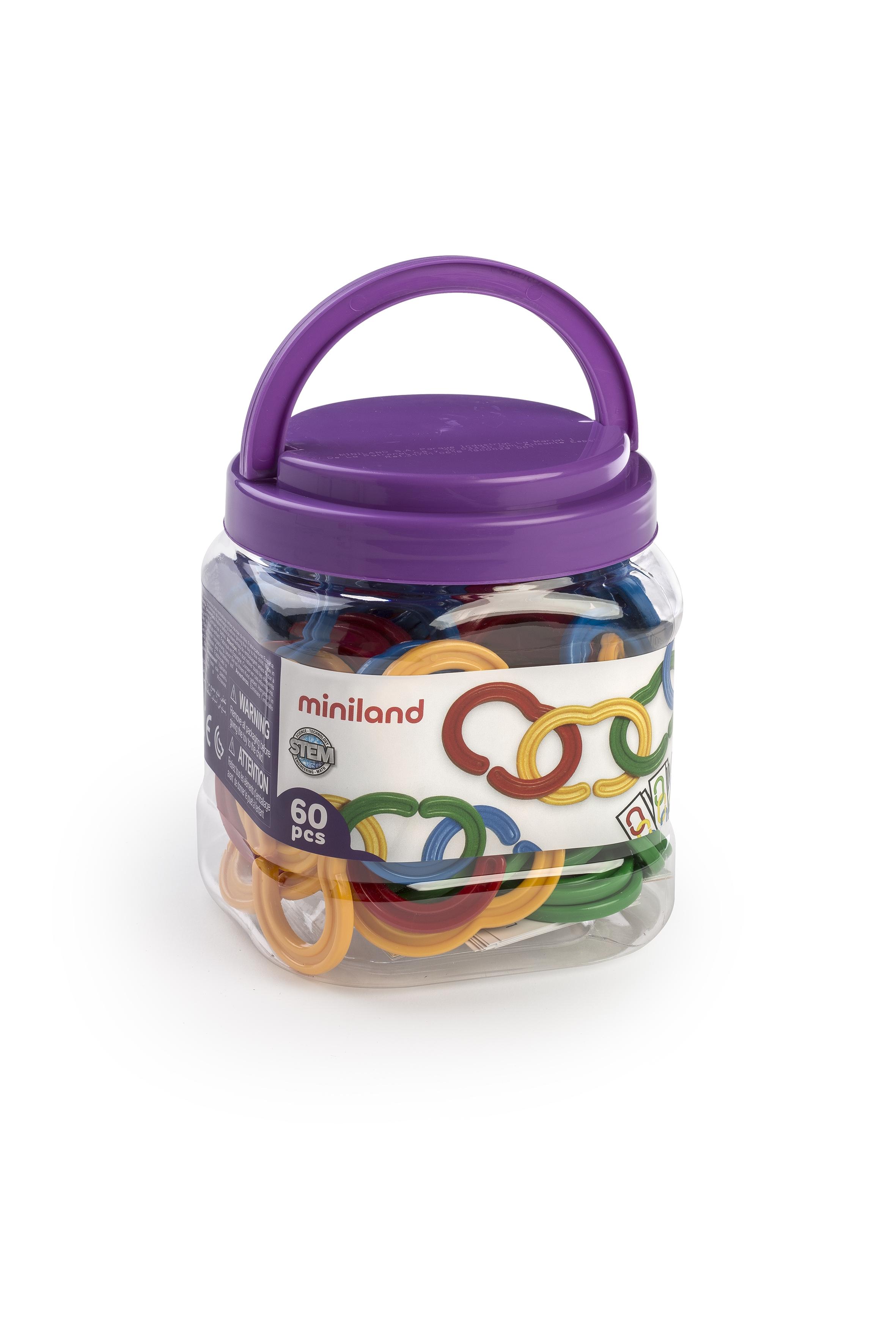 JUEGO DE CADENAS DE COLORES BOTE DE 60 PIEZAS MINILAND
