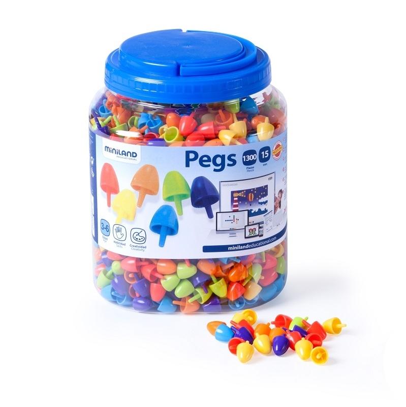 PEGS 15 MM 1300 PCS. BRIGHT C. MINILAND