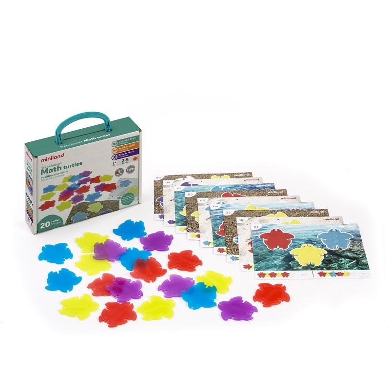 JUEGO DE TORTUGAS TRASLUCIDAS TRANSLUCENT MATH TURTLES MINILAND 32161