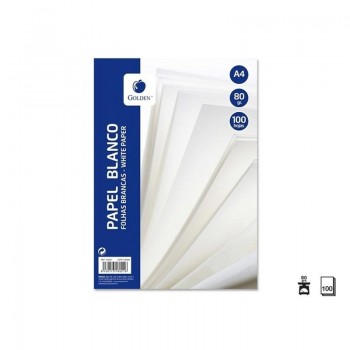 PAPEL DINA4 80GR BLANCO 100H LISO GOLDEN