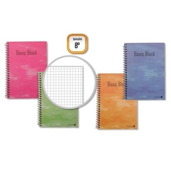 CUADERNO DE NOTAS ESPIRAL 8º CUADRICULA 4X4 80 HOJAS OCTAVO