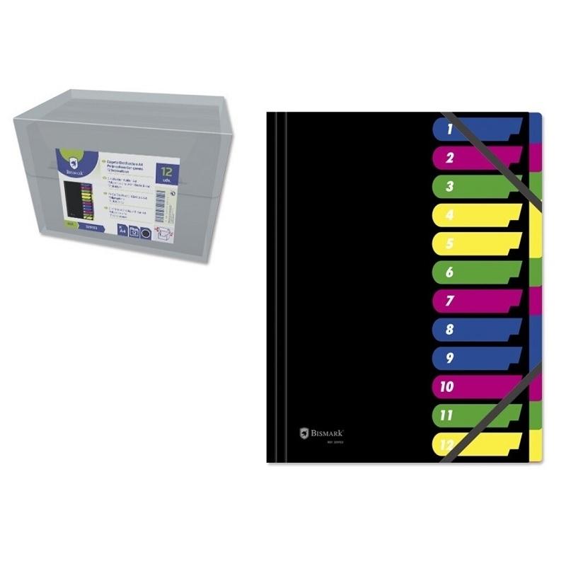CARPETA CLASIFICADORA CON GOMAS 12 DEPARTAMENTOS PPP BISMARK