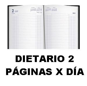 DIETARIO 2 PAGINAS POR DIA TAMAÑO 22X31 RESERVAS COLOR NEGRO