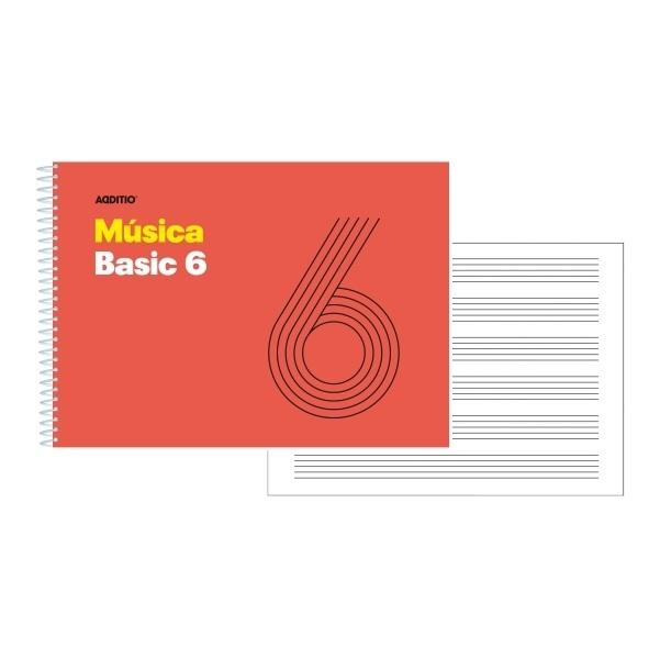 CUADERNO DE MUSICA DINA5 6 PENTAGRAMAS ESPIRAL  ADDITIO