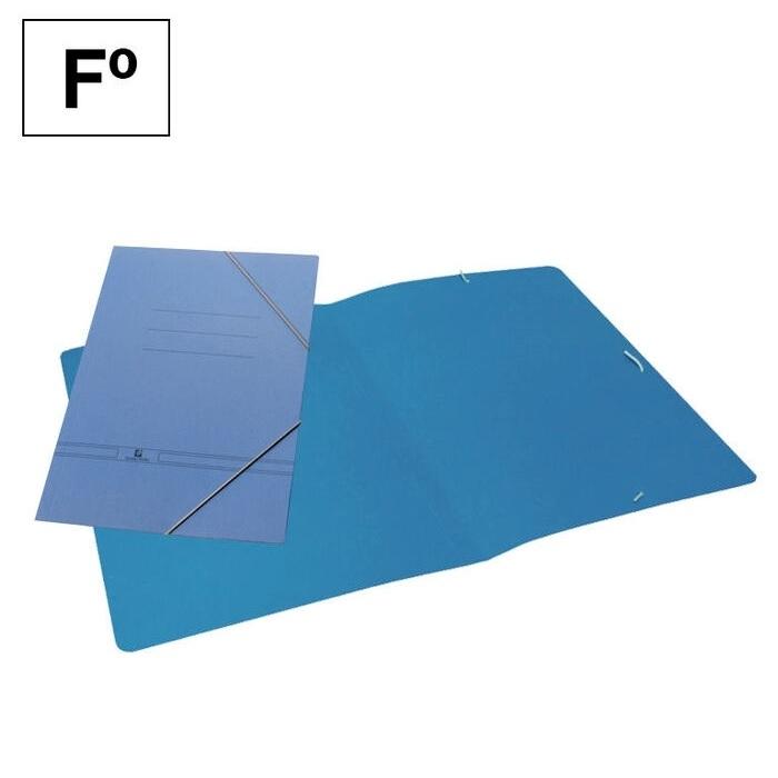 CARPETA DE GOMAS SIN SOLAPAS FOLIO CARTON AZUL