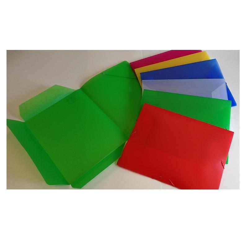 CARPETA DE GOMAS CON SOLAPAS FOLIO PPP 400M SARO TRANSLUCIDA AZUL