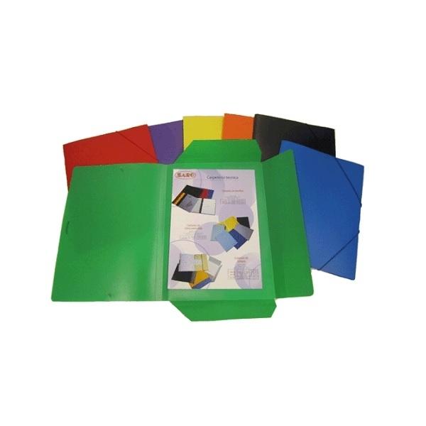CARPETA DE GOMAS FOLIO SOLAPA PPP 500M SARO SURTIDAS