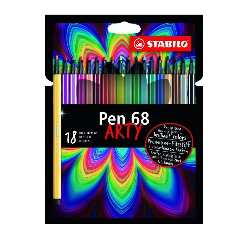 ROTULADOR STABILO PEN 68 ESTUCHE ARTY 18 COLORES