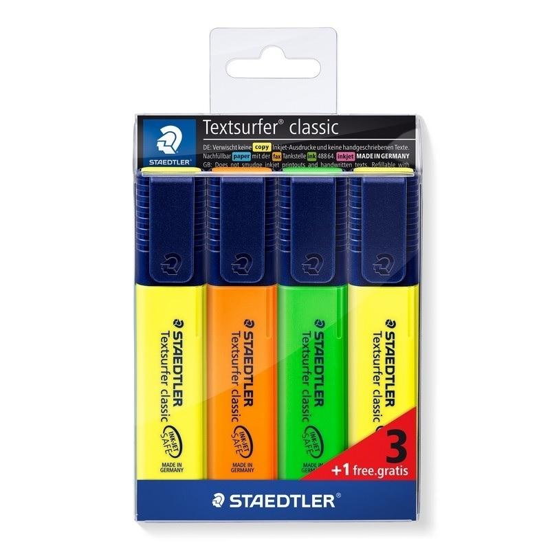 MARCADORES FLUORESCENTES STAEDTLER 364 TEXTSURFER 1-5MM ESTUCHE 4 COLORES