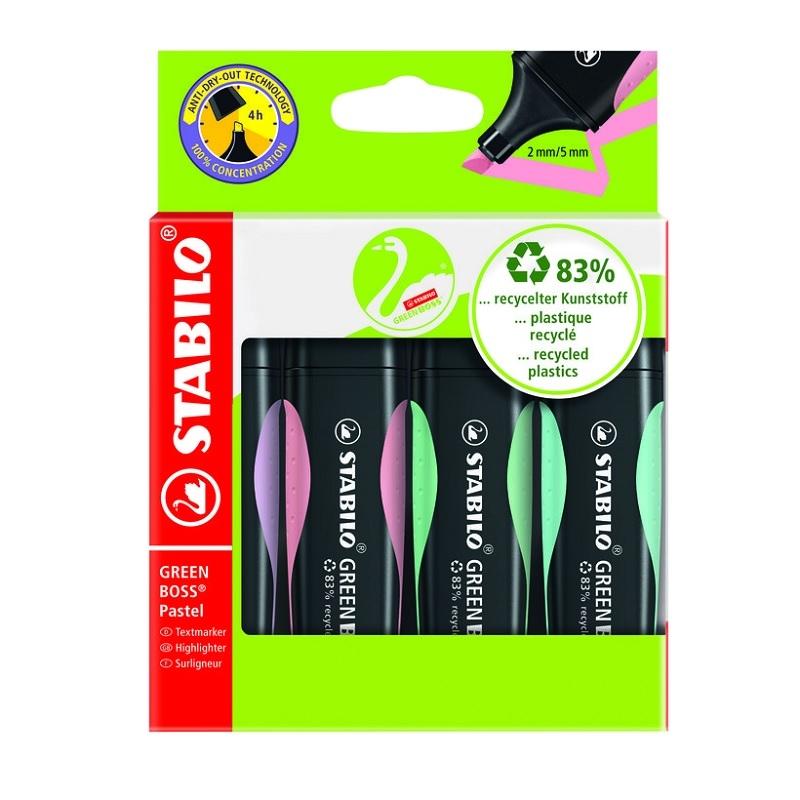 MARCADOR FLUORESCENTE STABILO BOSS ORIGINAL ESTUCHE 4 COLORES