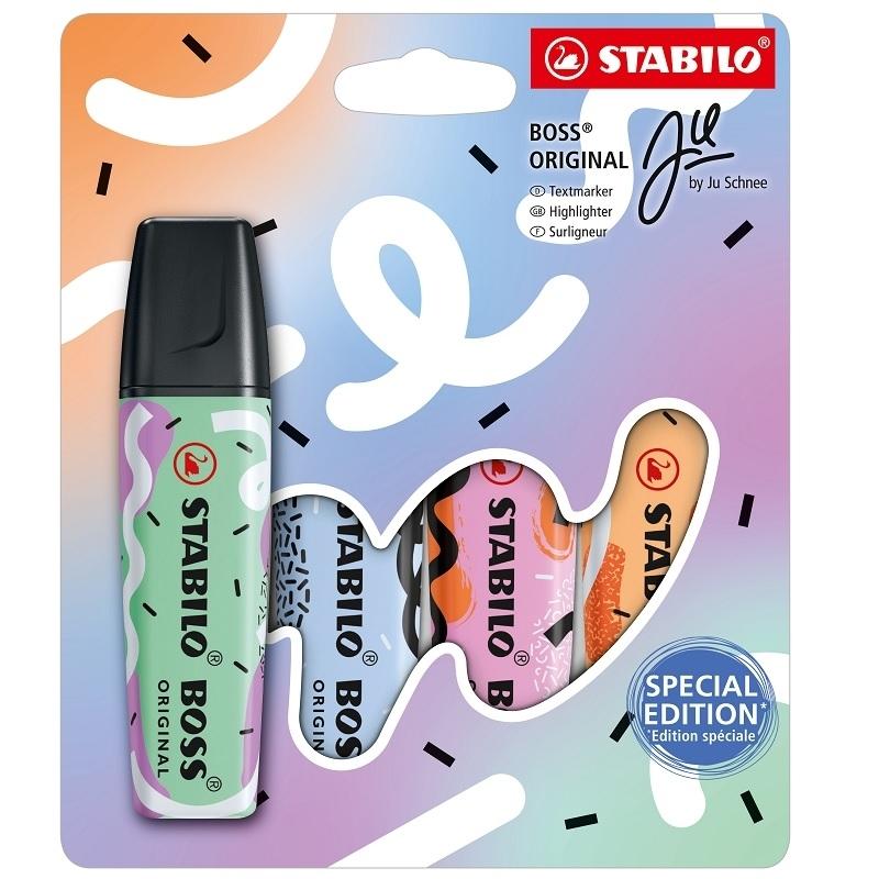 MARCADORES FLUORESCENTES ESTUCHE 4 COLORES BOSS PASTEL