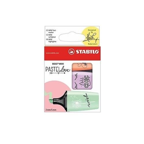 MARCADOR FLUORESCENTE STABILO BOSS PASTEL 3 COLORES NEW 2021