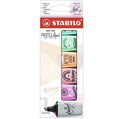 MARCADOR FLUORESCENTE STABILO BOSS PASTEL 5 COLORES NEW 2021