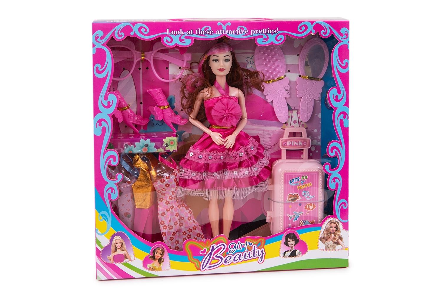 MUÑECA CON MALETA Y ACCESORIOS