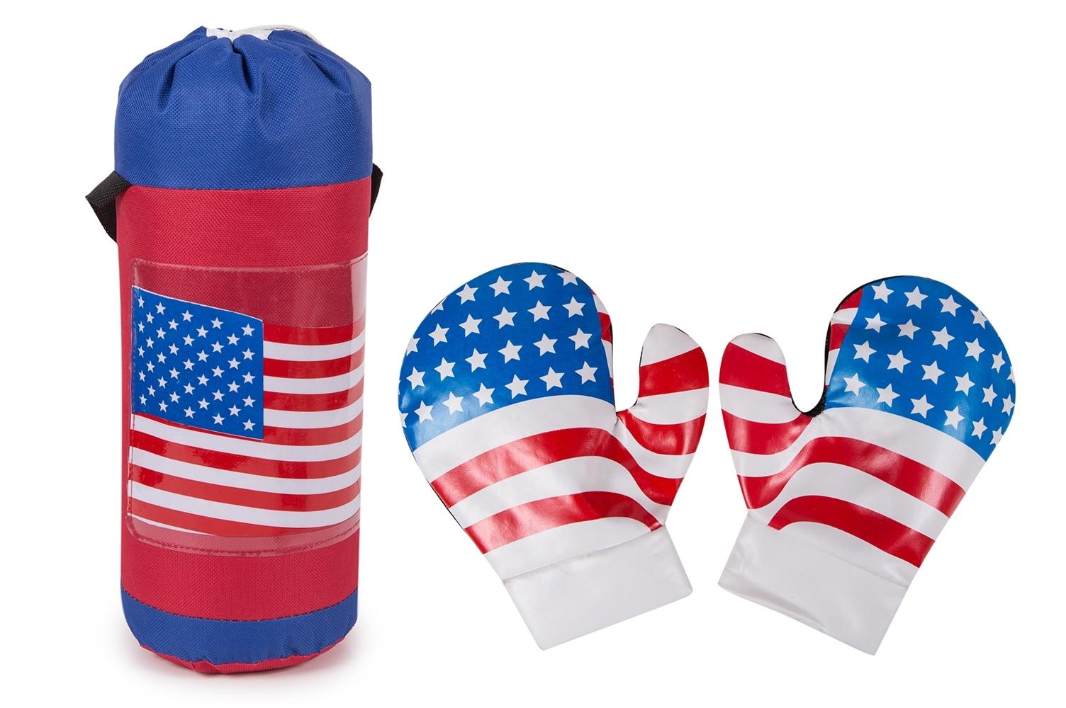 SACO BOXEO CON GUANTES EN RED