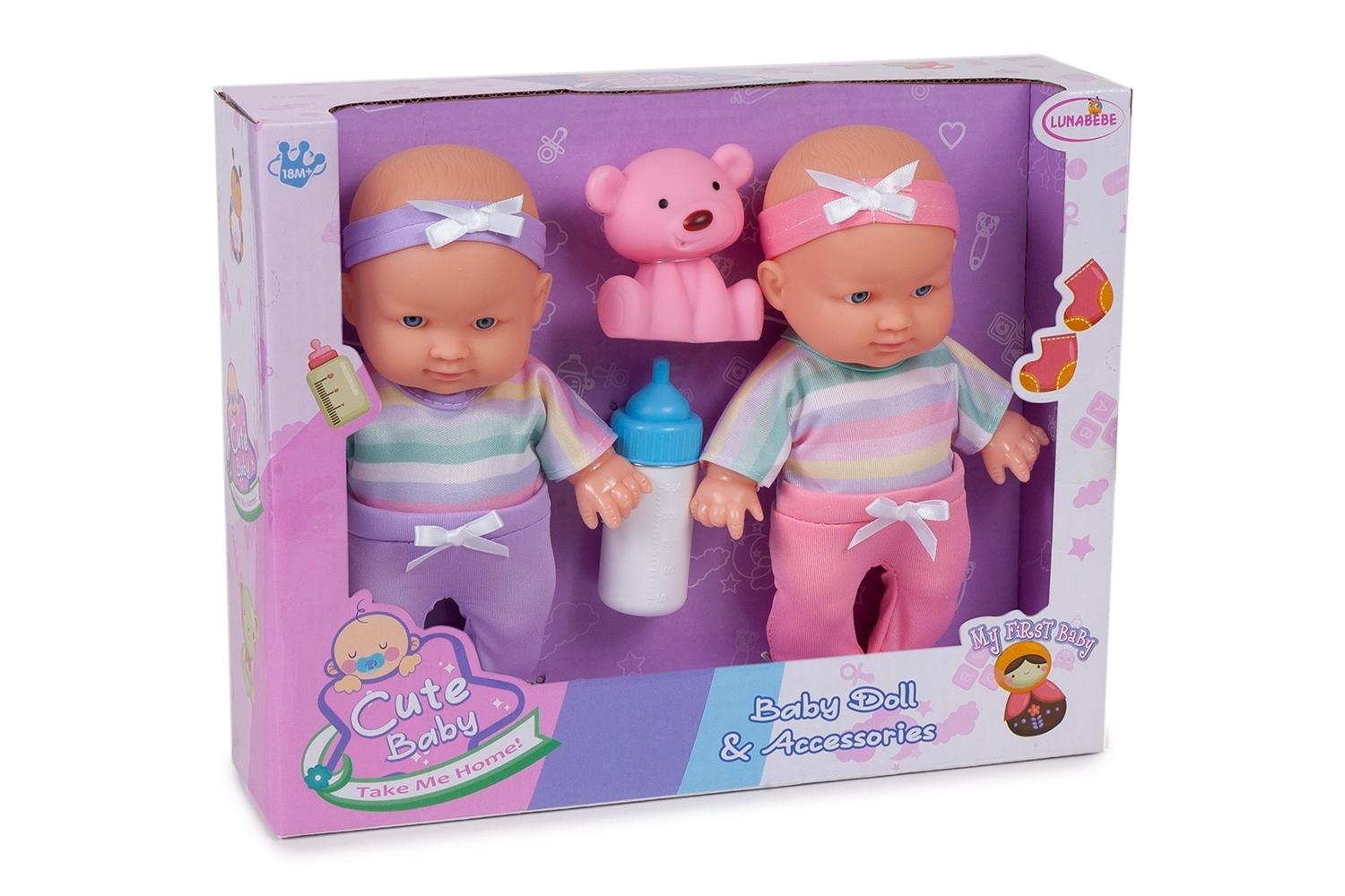 MUÑECOS BEBES 2 BIBERON OSITO