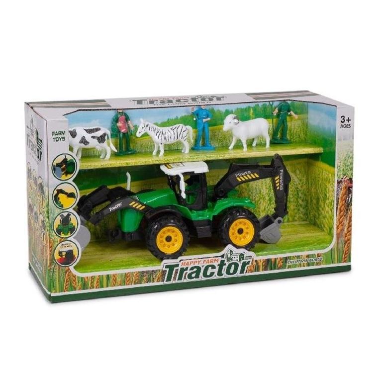 GRANJA COJUNTO TRACTOR EXCAVADORA ANIMAL