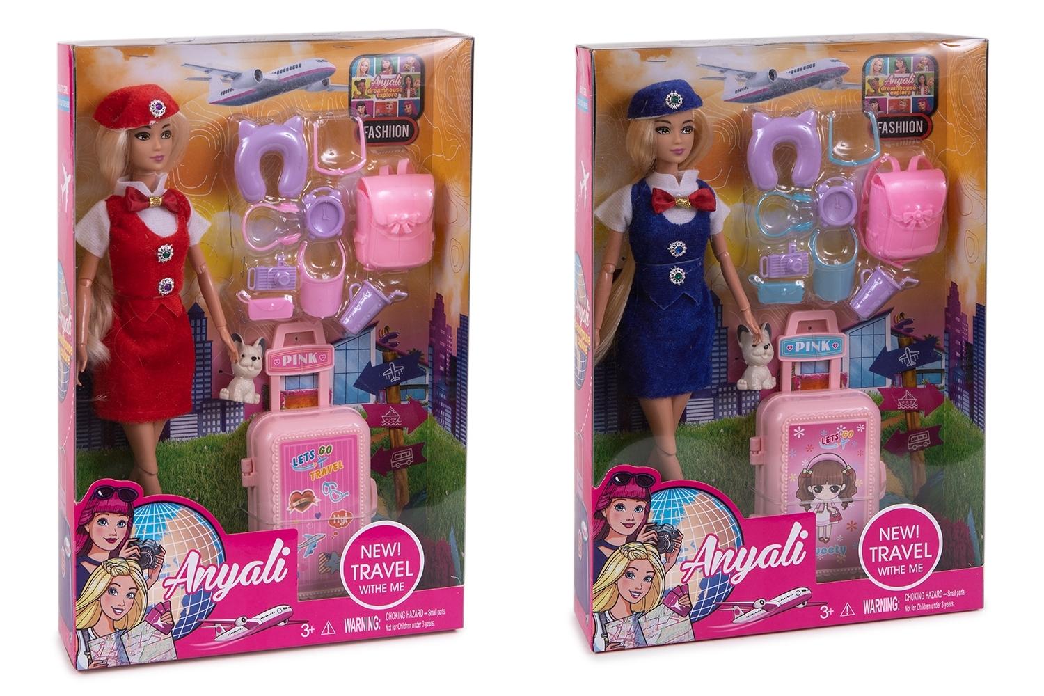MUÑECA AZAFATA DE VUELO CON ACCESORI